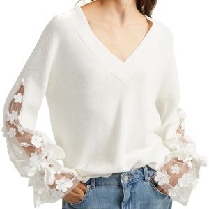 French Connection Flower Lace Sweater. Small. NWT.